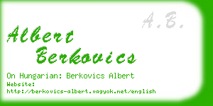 albert berkovics business card